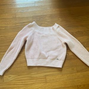 pink hollister off the shoulder sweater